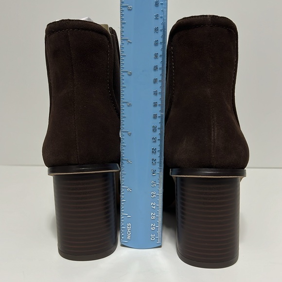 SPLENDID Women’s Marika Stacked Block Heel Chocolate Leather Suede Boots Size 9 - Picture 5 of 6